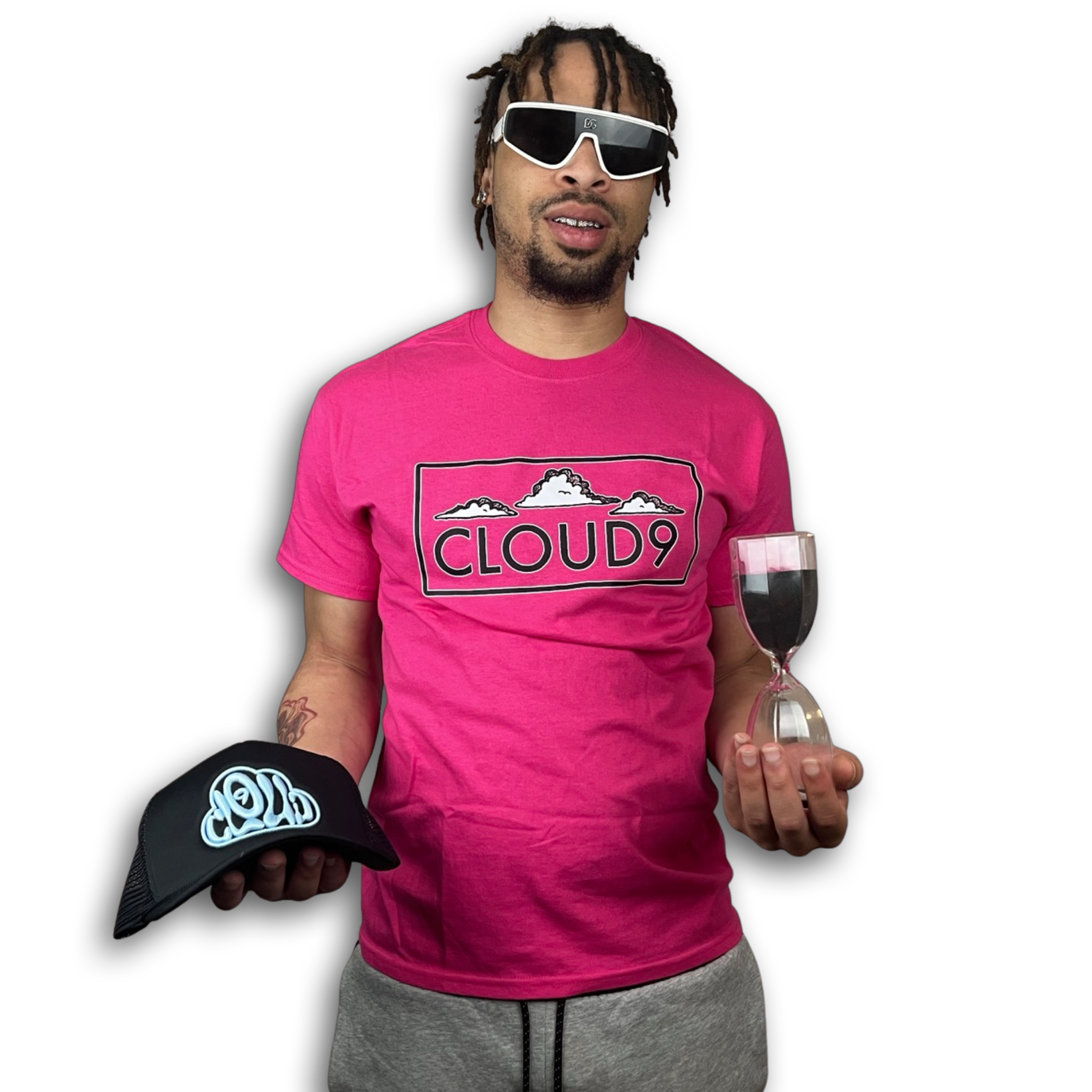 Cloud Nine Box Logo T-Shirt Hot Pink - CloudNineStreetHeat