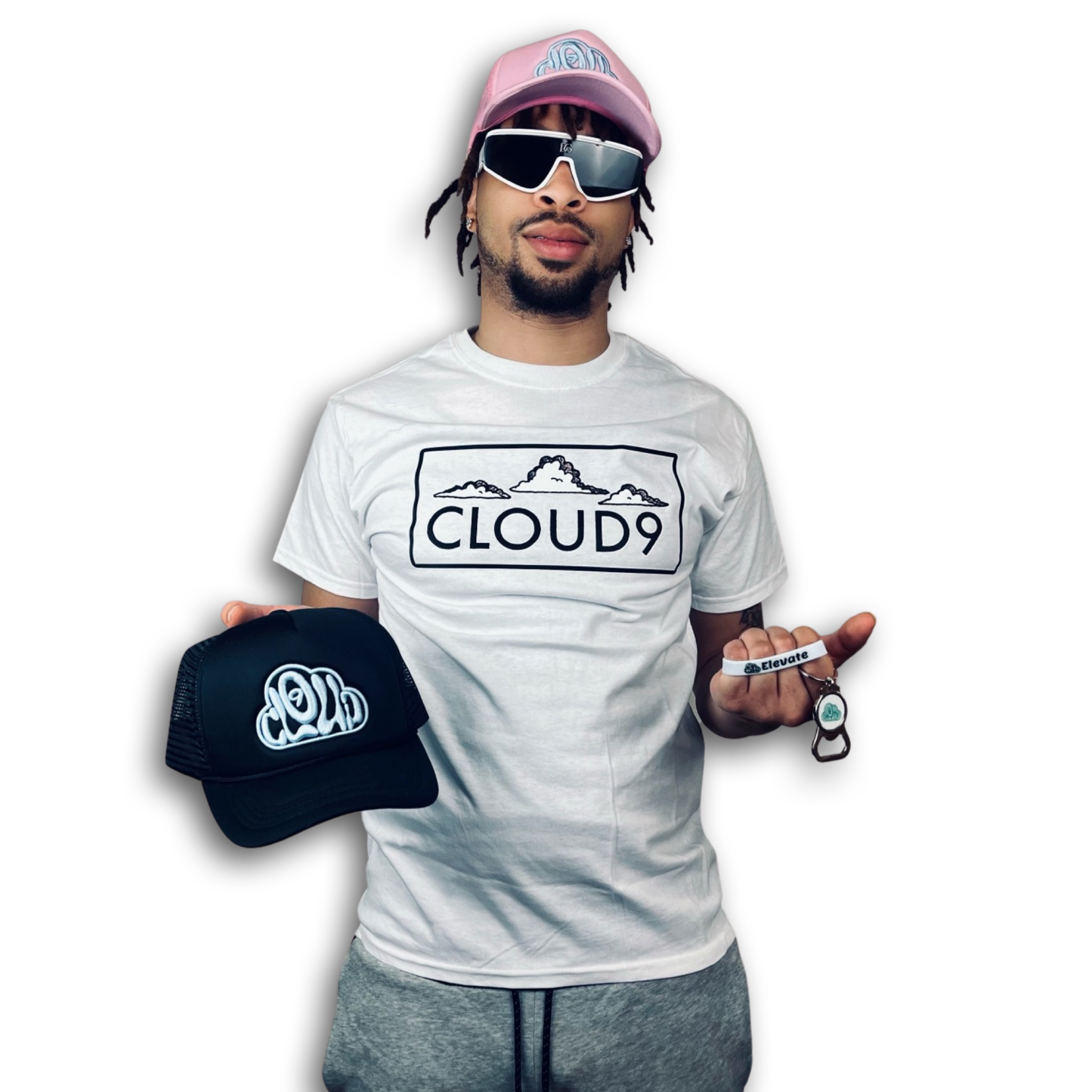 Cloud Nine Box Logo T-Shirt White - CloudNineStreetHeat