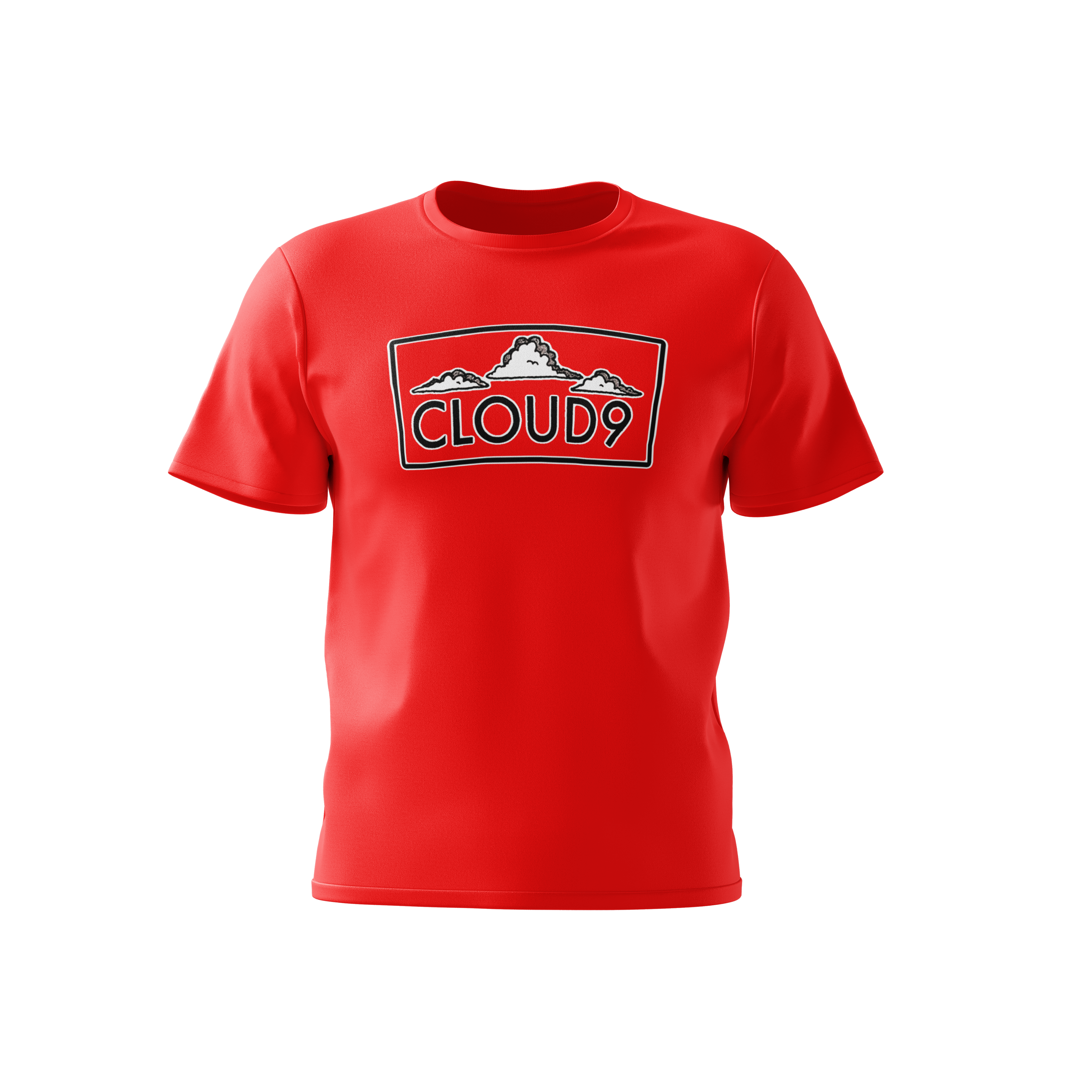 Cloud Nine Box Logo T-Shirt Red - CloudNineStreetHeat