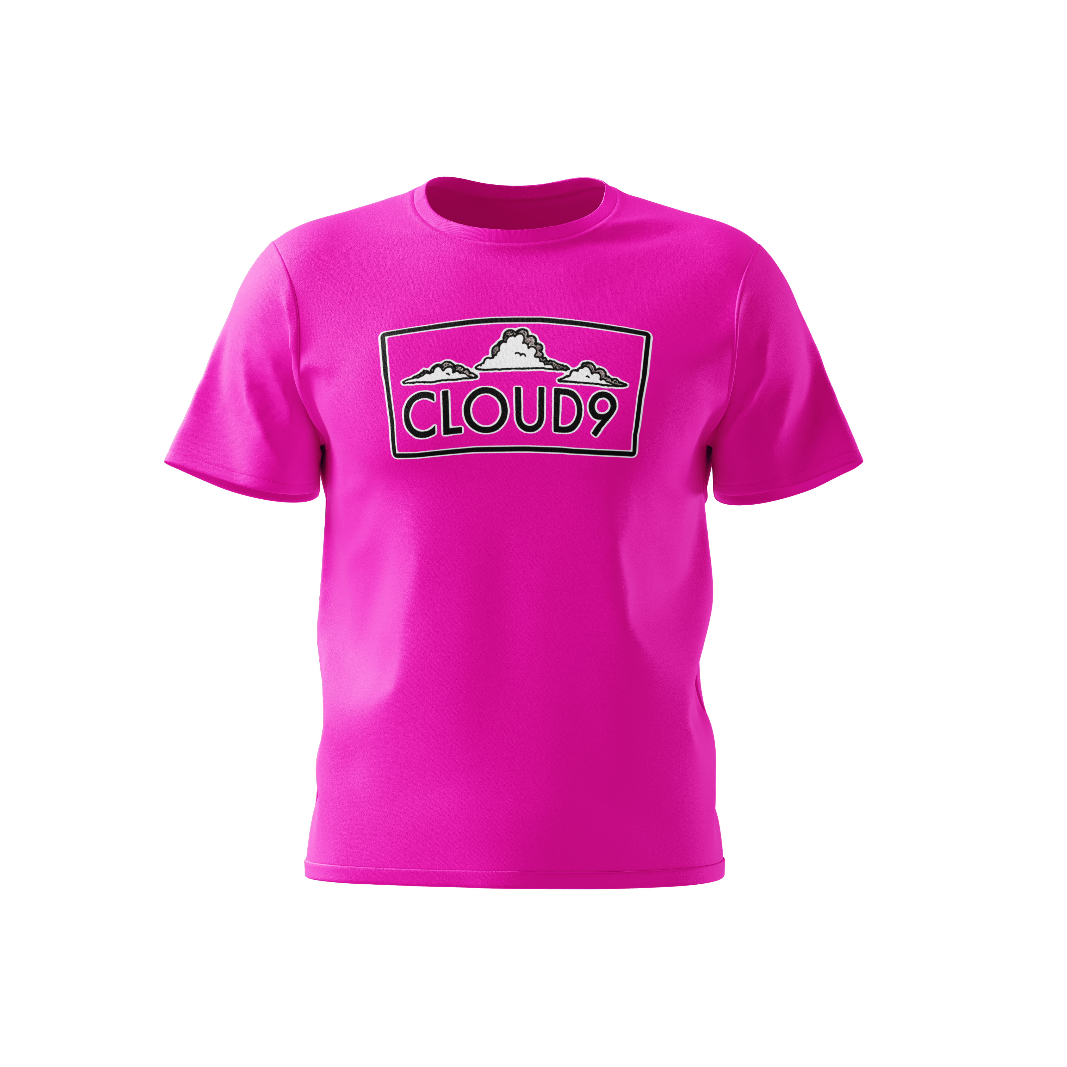 Cloud Nine Box Logo T-Shirt Hot Pink - CloudNineStreetHeat