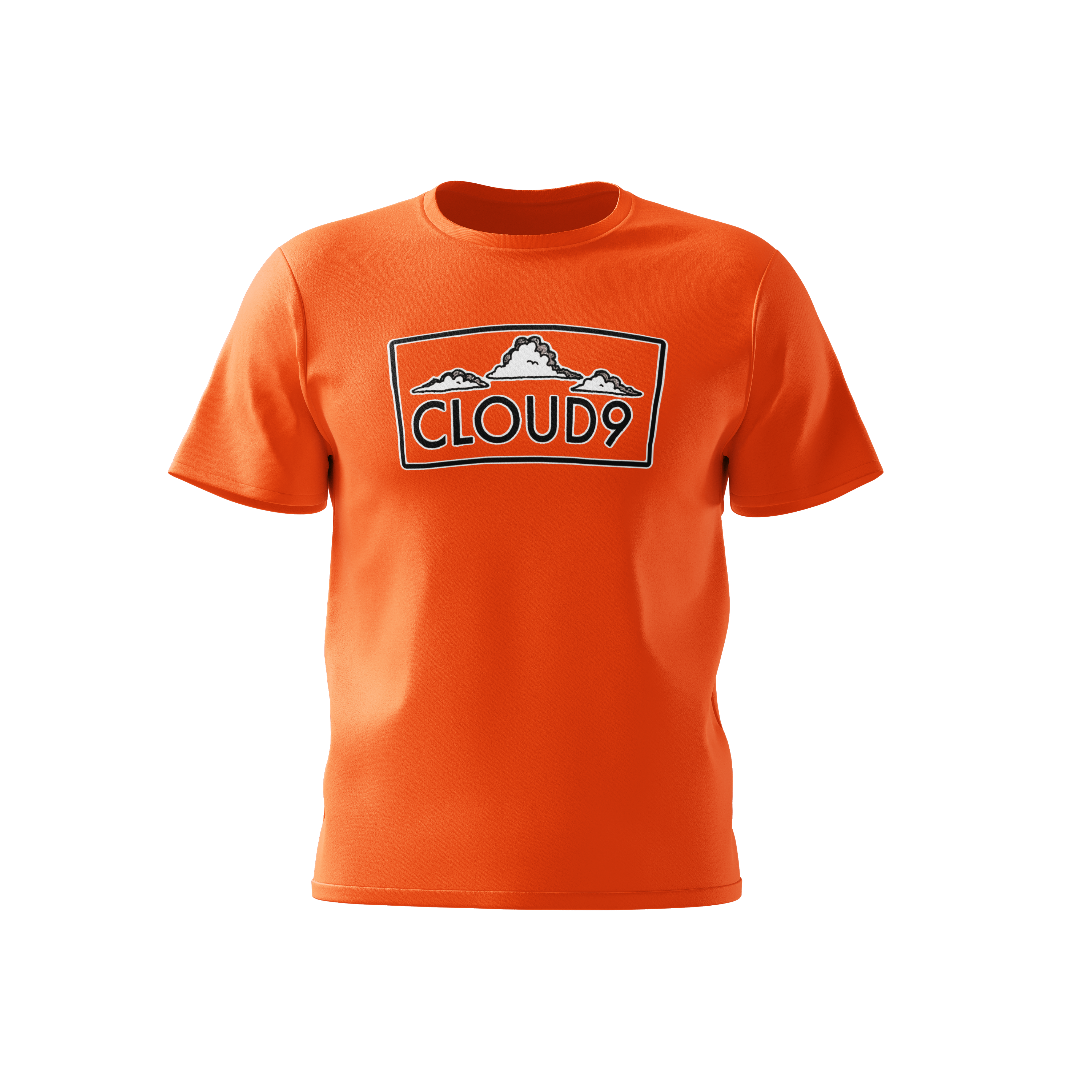 Cloud Nine Box Logo T-Shirt Highlight Orange - CloudNineStreetHeat